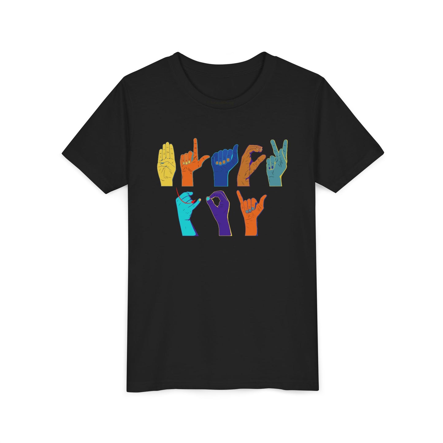 BLACK JOY Youth t-shirt - ASL Finger-spelling
