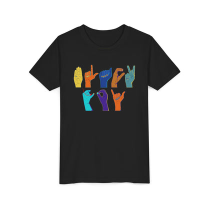 BLACK JOY Youth t-shirt - ASL Finger-spelling