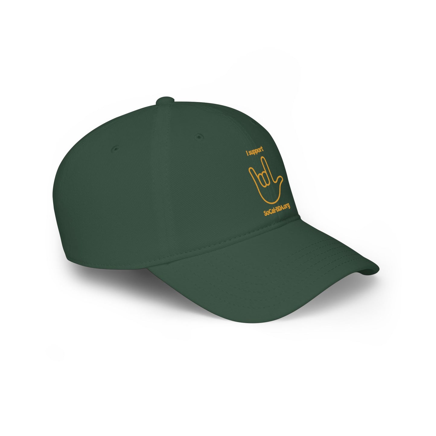 Low Profile Baseball Cap -- ILY handshape with support for SoCal-BDA