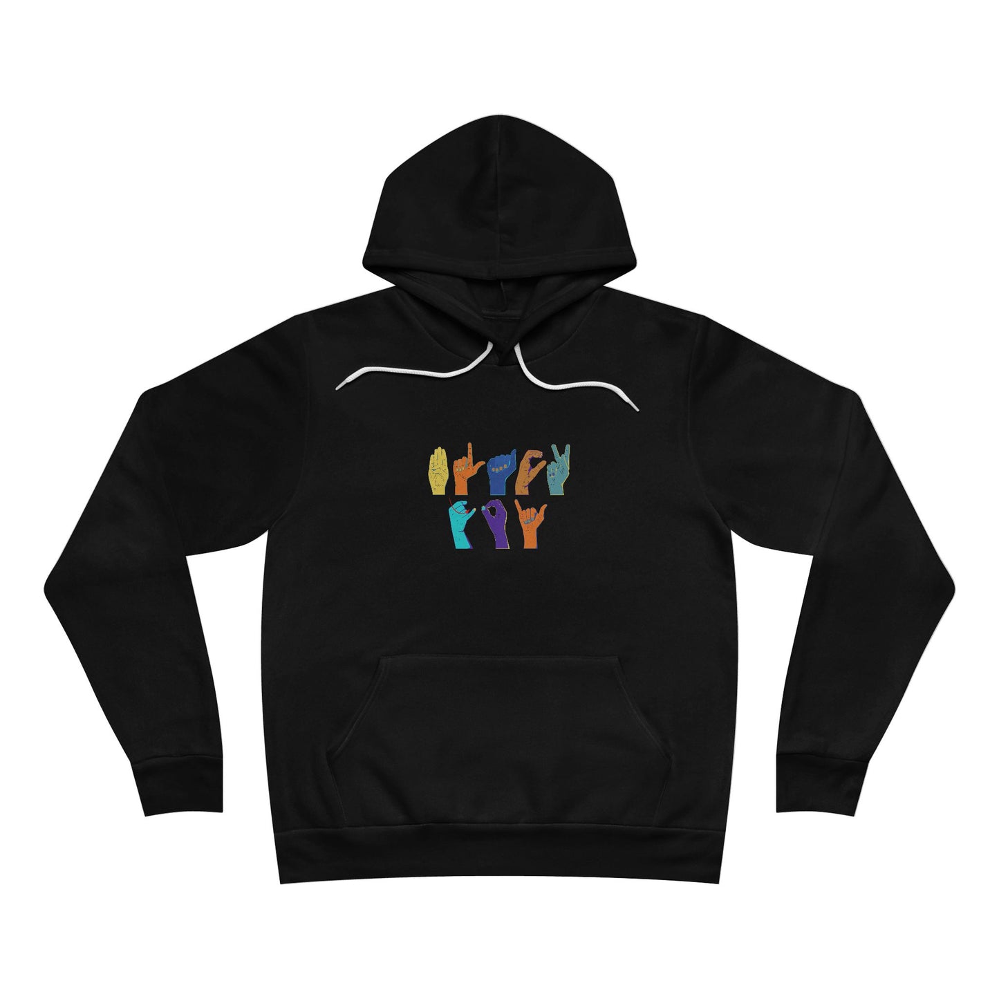 BLACK JOY - ASL Finger-Spelled Black Hoodie - Adult Unisex