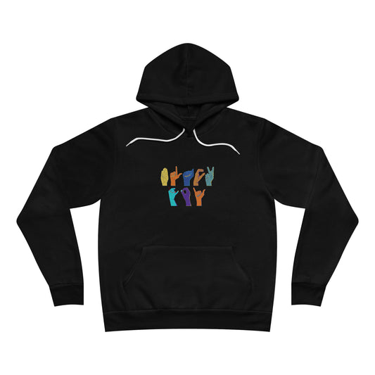 BLACK JOY - ASL Finger-Spelled Black Hoodie - Adult Unisex