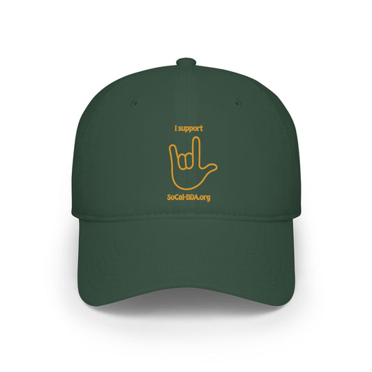 Low Profile Baseball Cap -- ILY handshape with support for SoCal-BDA
