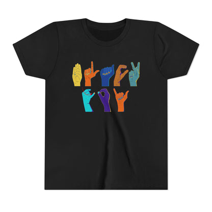 BLACK JOY Youth t-shirt - ASL Finger-spelling