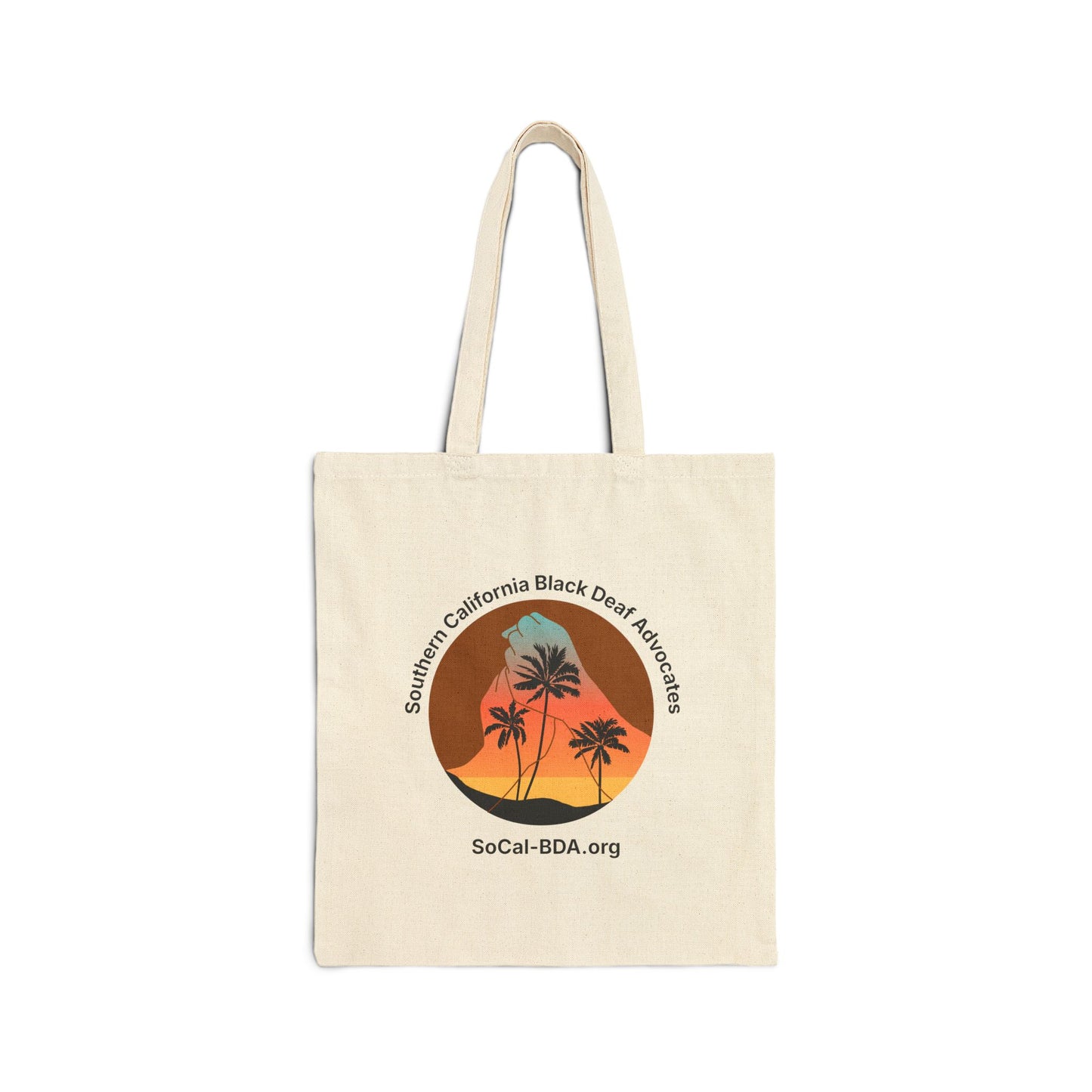 Tote Bag with Southern California Black Deaf Advocates logo