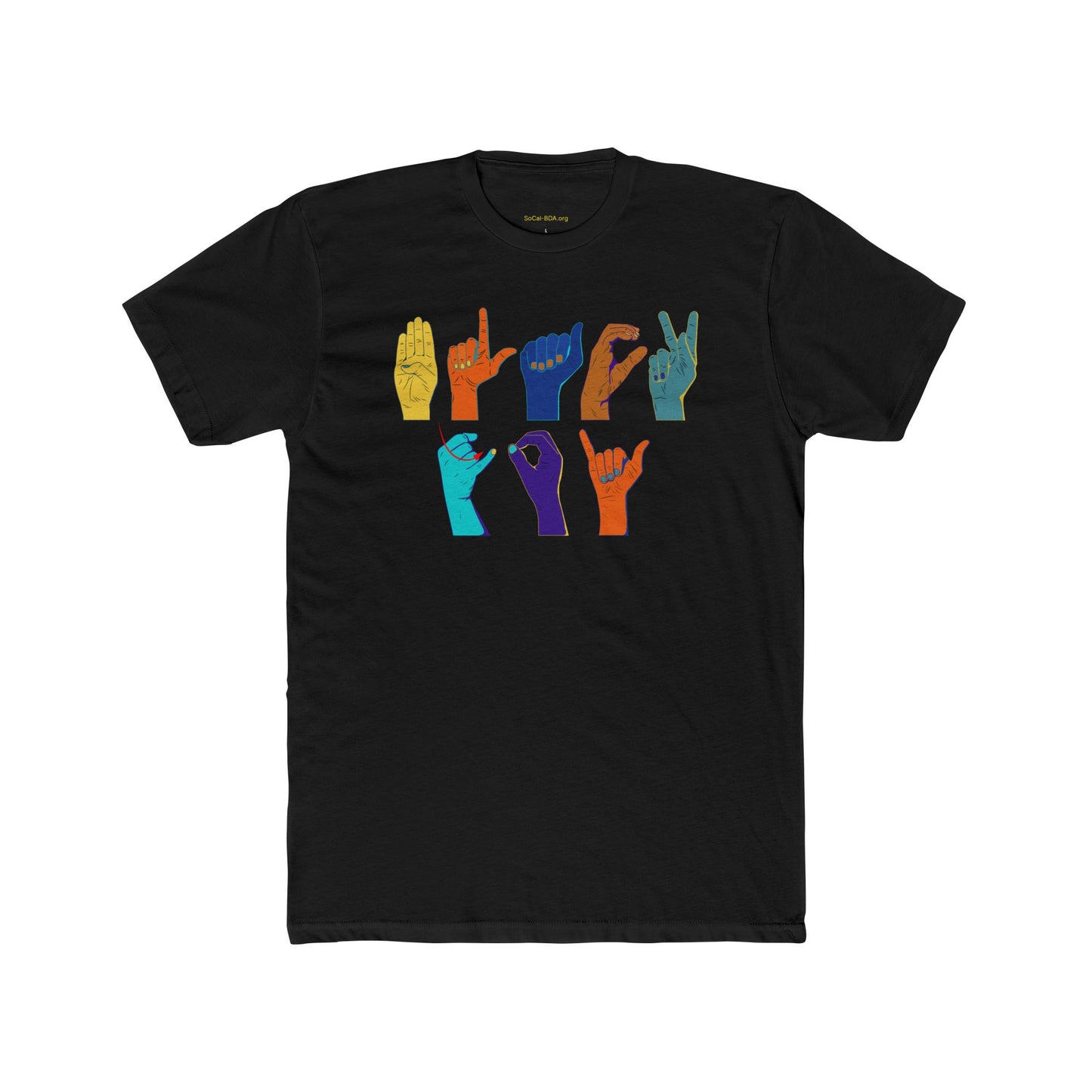 BLACK JOY - ASL finger-spelled Black t-shirt - Adult unisex