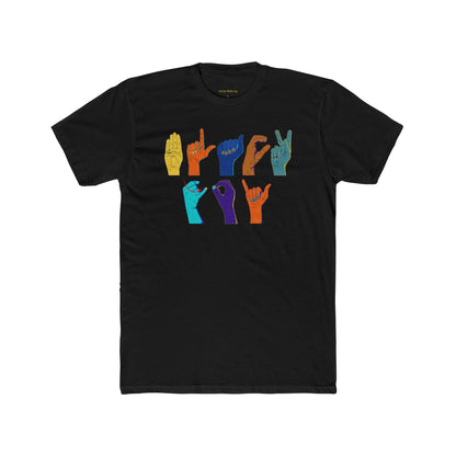 BLACK JOY - ASL finger-spelled Black t-shirt - Adult unisex