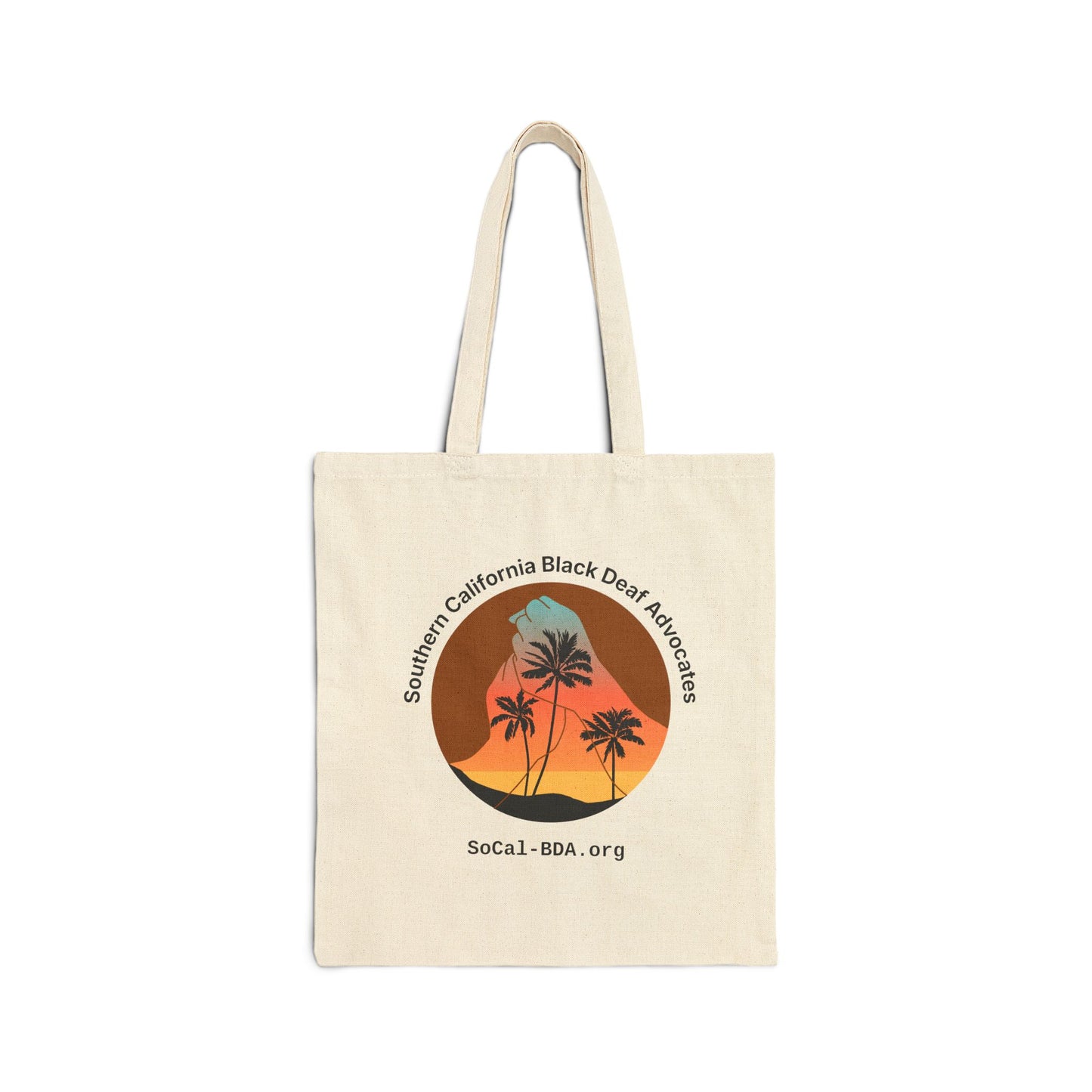 Tote Bag with Southern California Black Deaf Advocates logo
