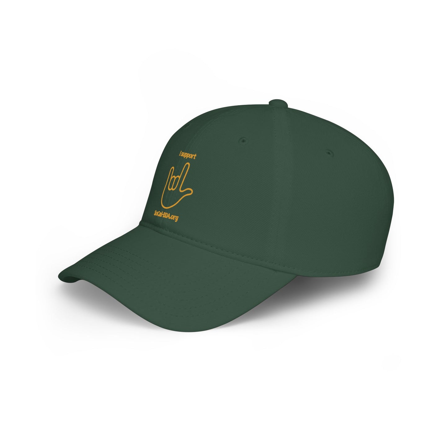 Low Profile Baseball Cap -- ILY handshape with support for SoCal-BDA